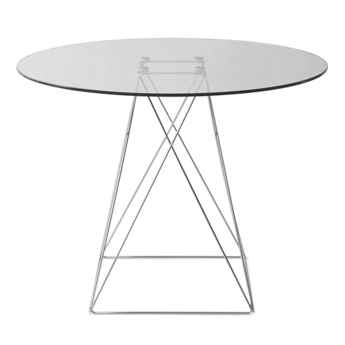 Moderner Tisch, Tischplatte rund Glas, Ø 110 cm