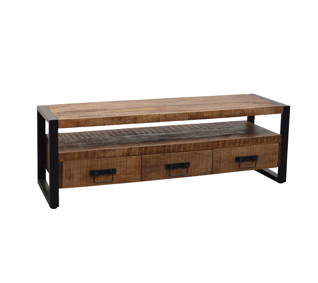 TV Schrank Industriedesign, Lowboard Metall Holz, Breite 150 cm