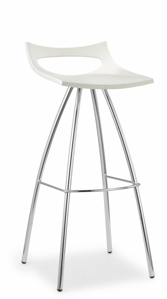 Barstuhl weiß,  Barhocker modern, Sitzhöhe 65 cm