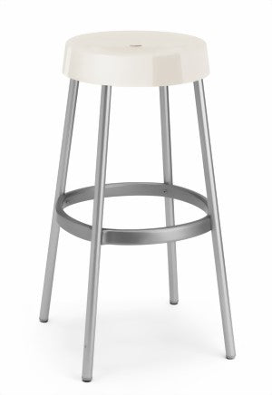 Design Barhocker, Farbe leinen, Aluminium