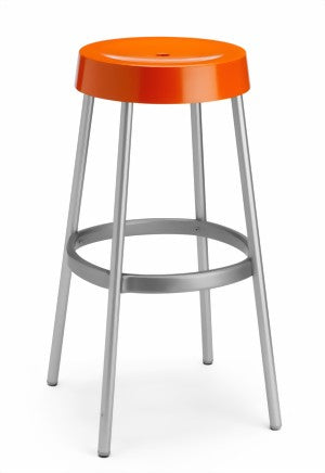 Design Barhocker, Farbe orange, Aluminium