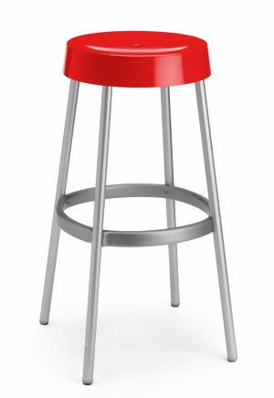Design Barhocker, Farbe rot, Aluminium