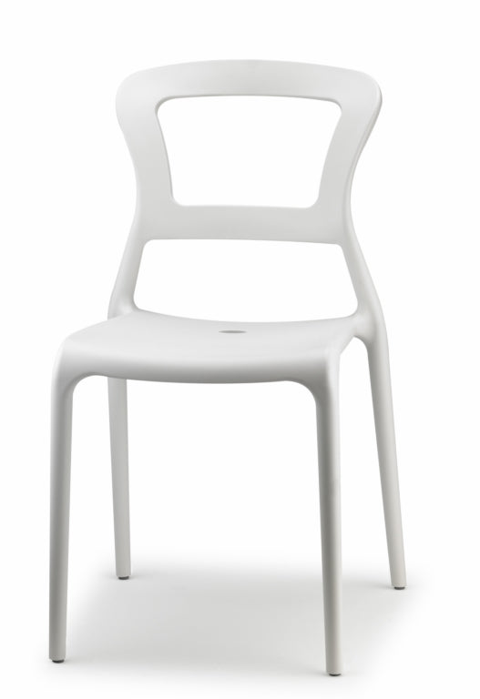 Gartenstuhl weiß aus Kunststoff, Stuhl Outdoor
