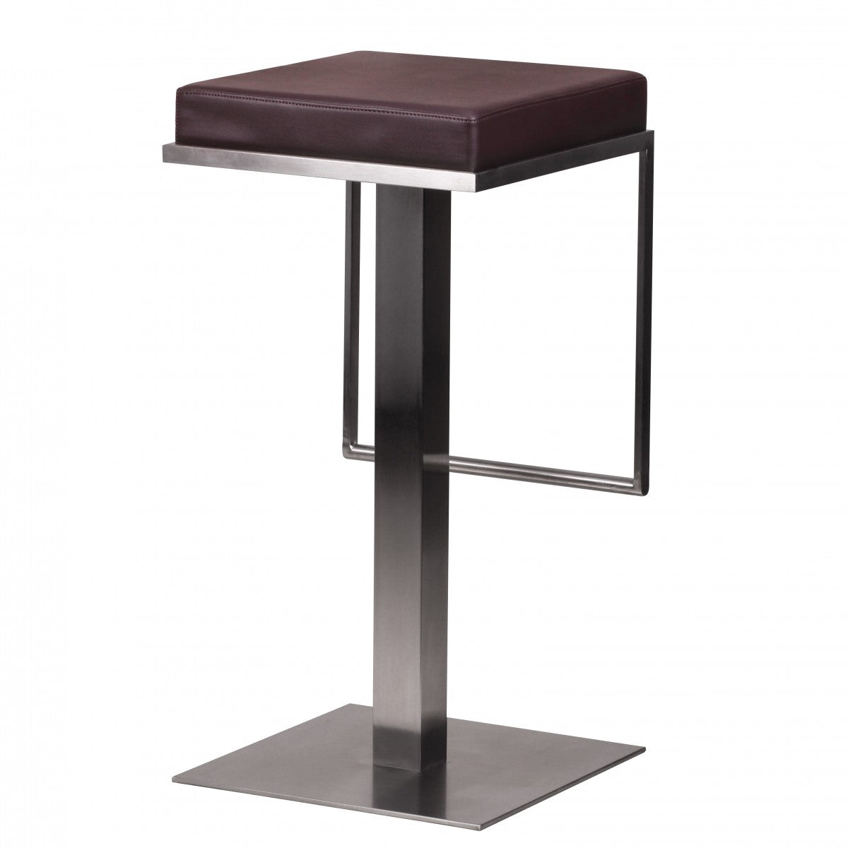 Barhocker Braun Edelstahl, Barstuhl Silbern-Braun