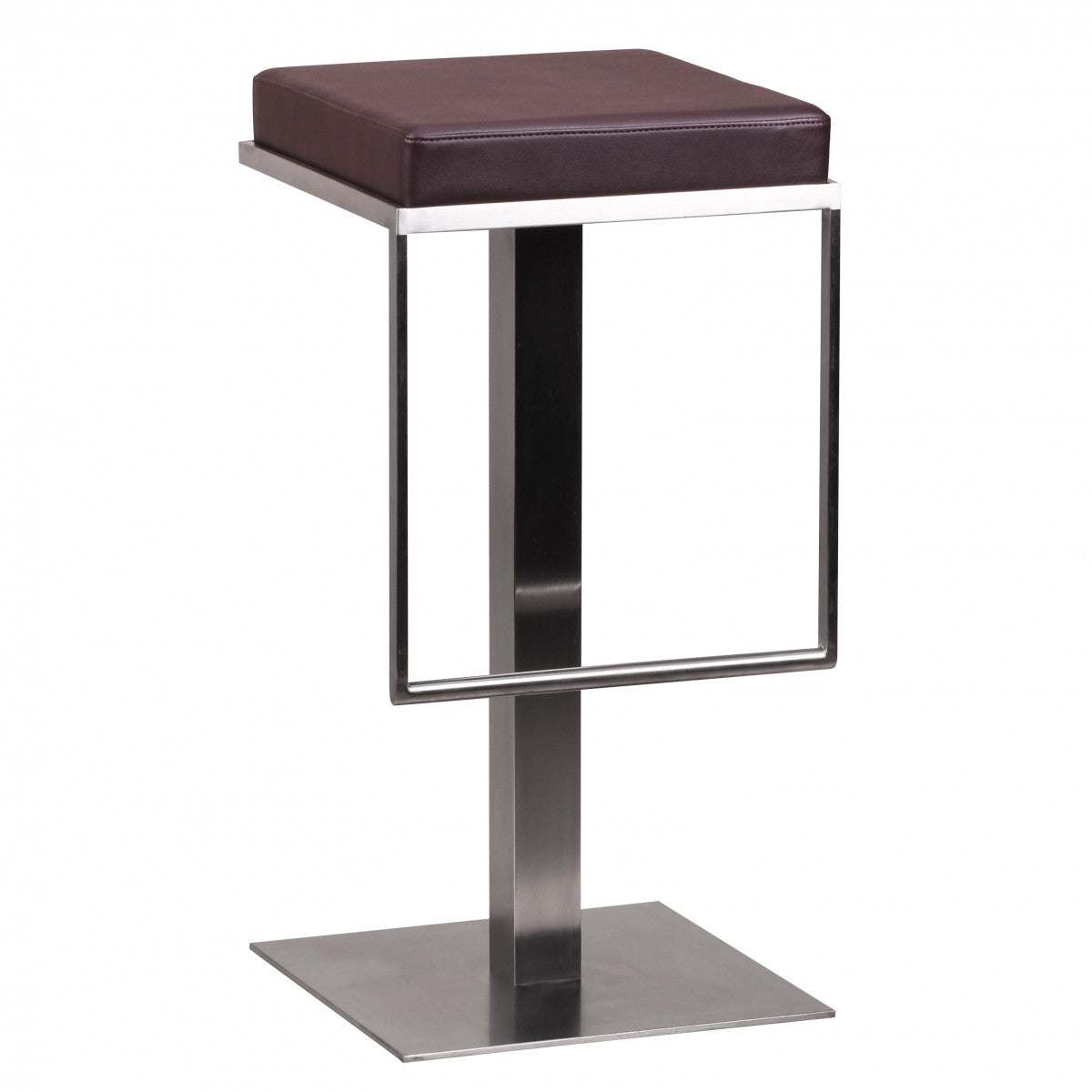 Barhocker Braun Edelstahl, Barstuhl Silbern-Braun