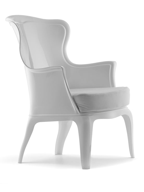 Sessel im Modern-Barockstil, italienisches Design, Farbe weiß