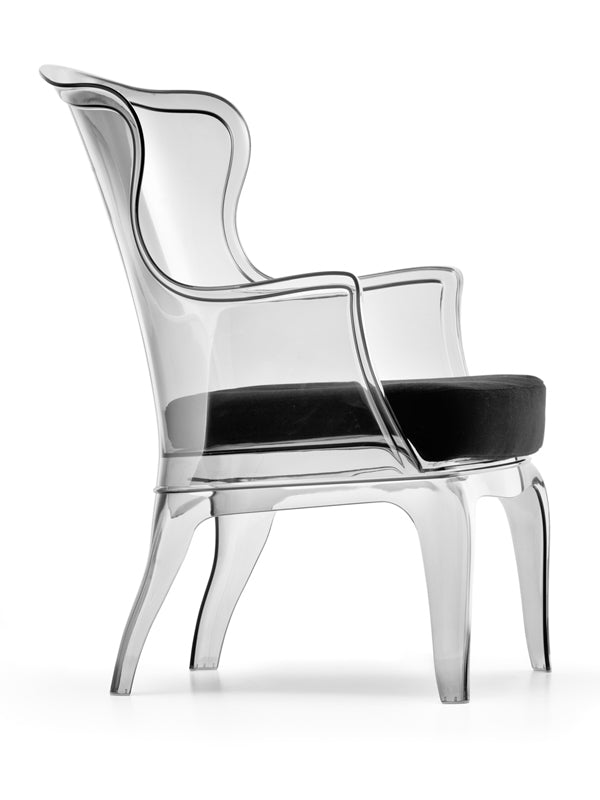 Sessel im Modern-Barockstil, italienisches Design, Farbe transparent