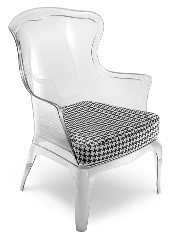 Sessel im Modern-Barockstil, italienisches Design, Farbe transparent