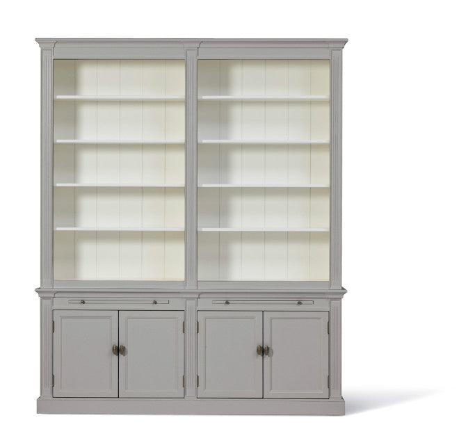 Bücherschrank weiß Landhausstil, Schrank weiß, Breite 200 cm