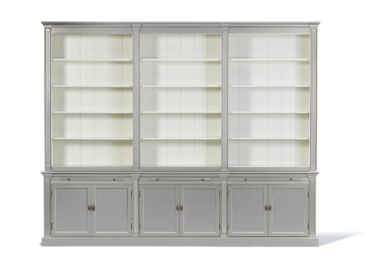 Bücherschrank weiß Landhausstil, Schrank weiß Landhaus, Breite 300 cm