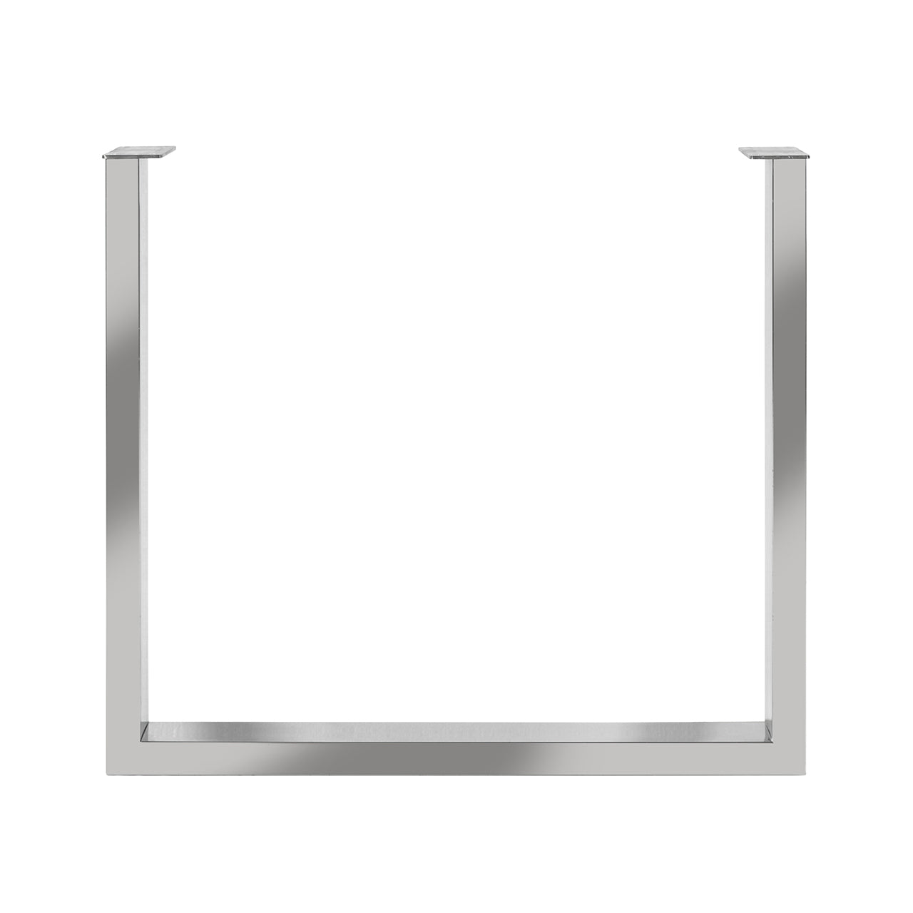 2er Set Tischbeine Silber verchromt, Tischgestell Silber,  Tischfuß Silber verchromt, Breite 80 cm