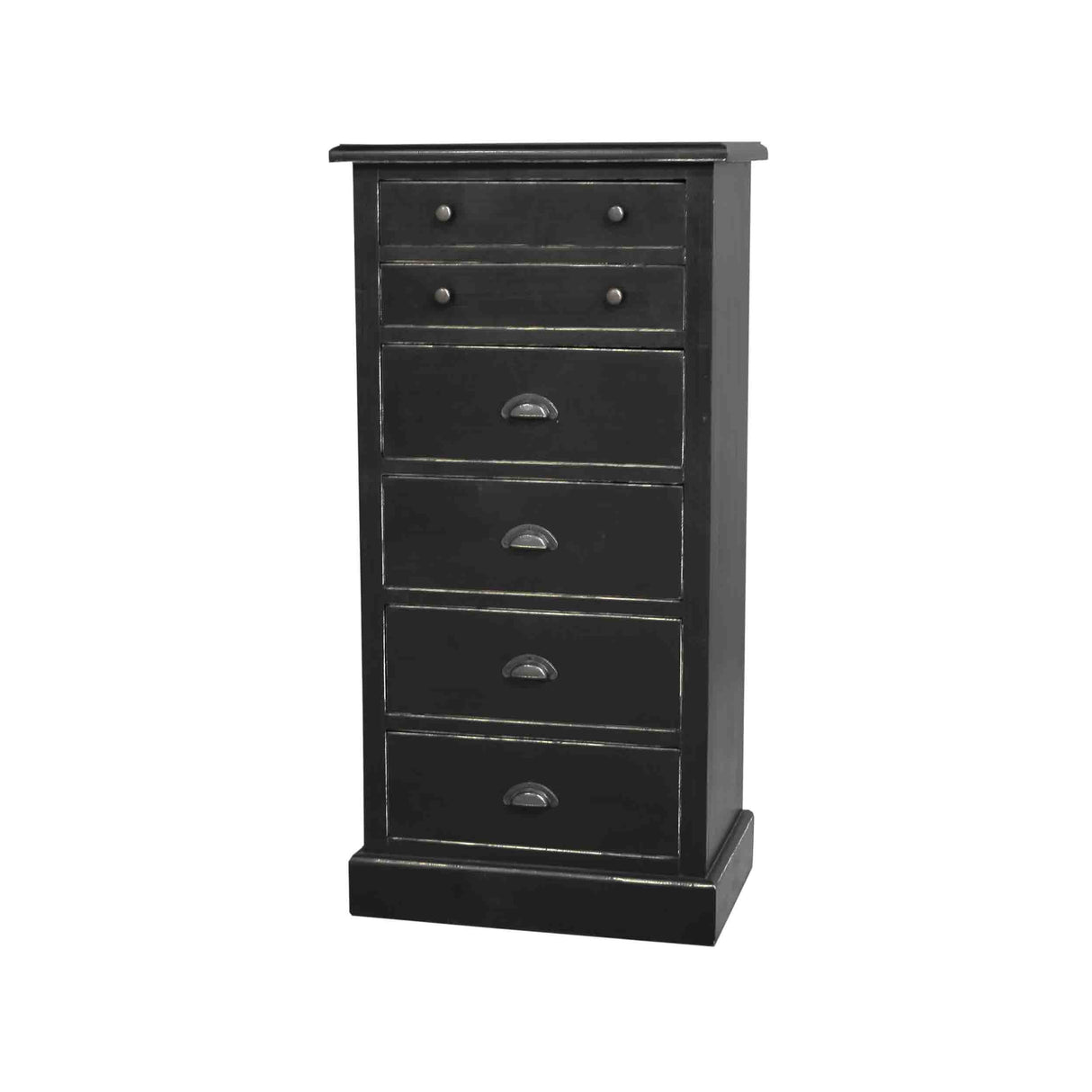 Kommode schwarz mit Schubladen, Kommode Landhausstil in sechs Farben, Breite 60 cm