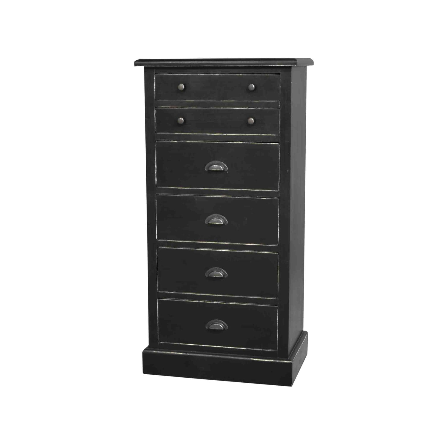 Kommode schwarz mit Schubladen, Kommode Landhausstil in sechs Farben, Breite 60 cm