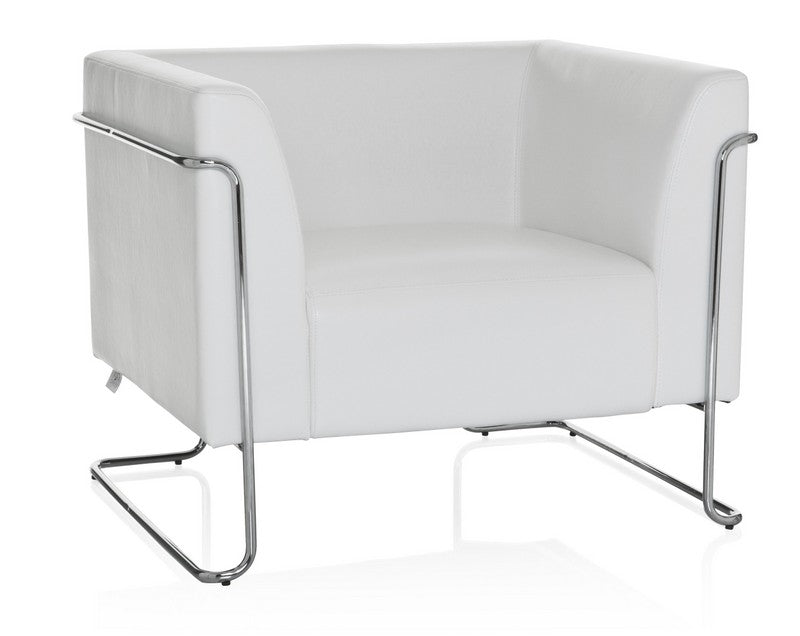 Loungesessel weiß, Besucher-Sessel weiß