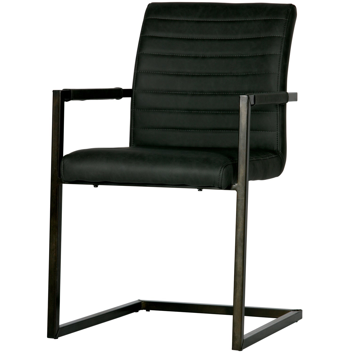 Freischwinger schwarz, Stuhl schwarz mit Armlehne