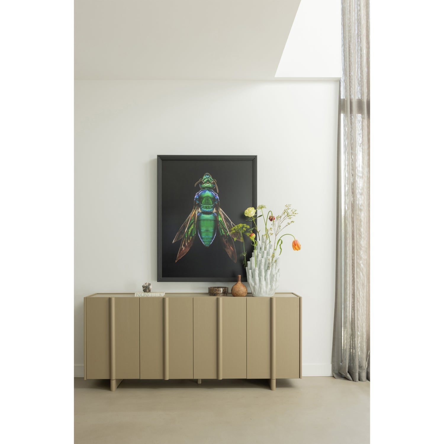 Sideboard Holz, Sideboard taupe-grau, Breite 200 cm