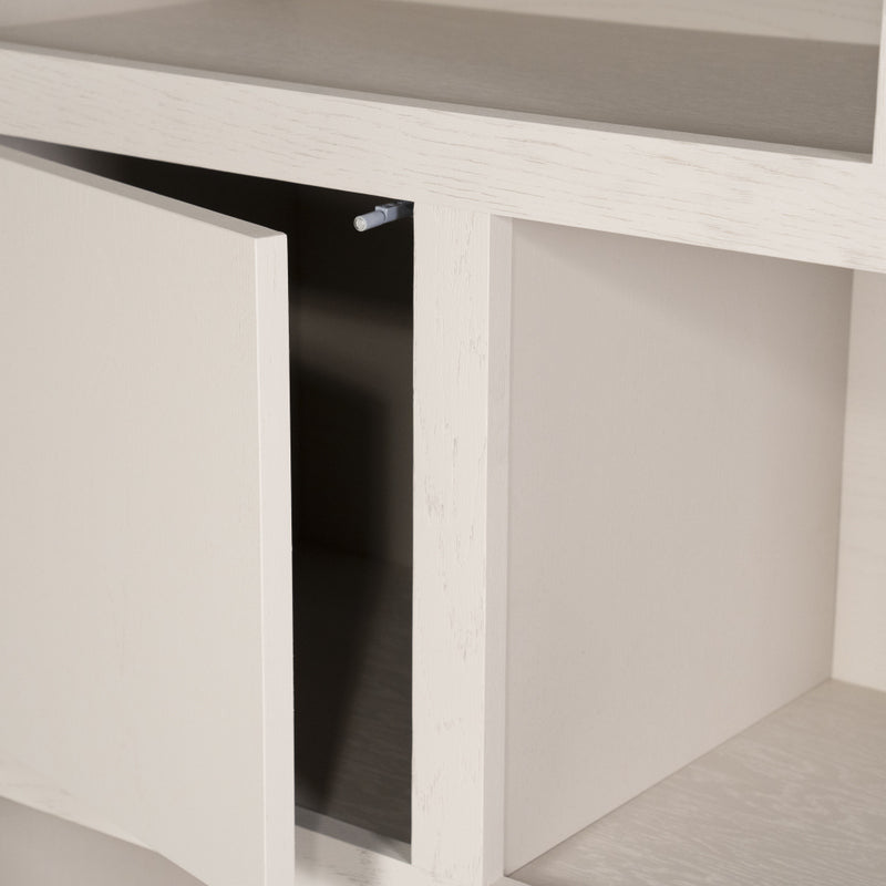 Wohnzimmerschrank beige-taupe Eiche furniert, Schrank taupe mit zwei Türen, Bücherregal taupe Holz Eiche furniert, Breite 120 cm