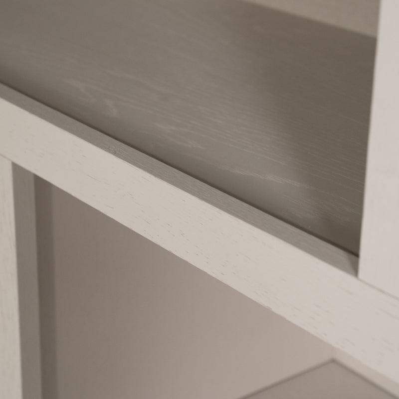 Wohnzimmerschrank beige-taupe Eiche furniert, Schrank taupe mit zwei Türen, Bücherregal taupe Holz Eiche furniert, Breite 200 cm