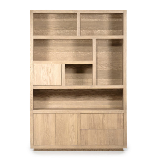 Schrank modern Farbe Naturholz, Schrank Naturholz mit drei Türen und zwei Schubladen, Wohnzimmerschrank Naturholz, Breite 150 cm