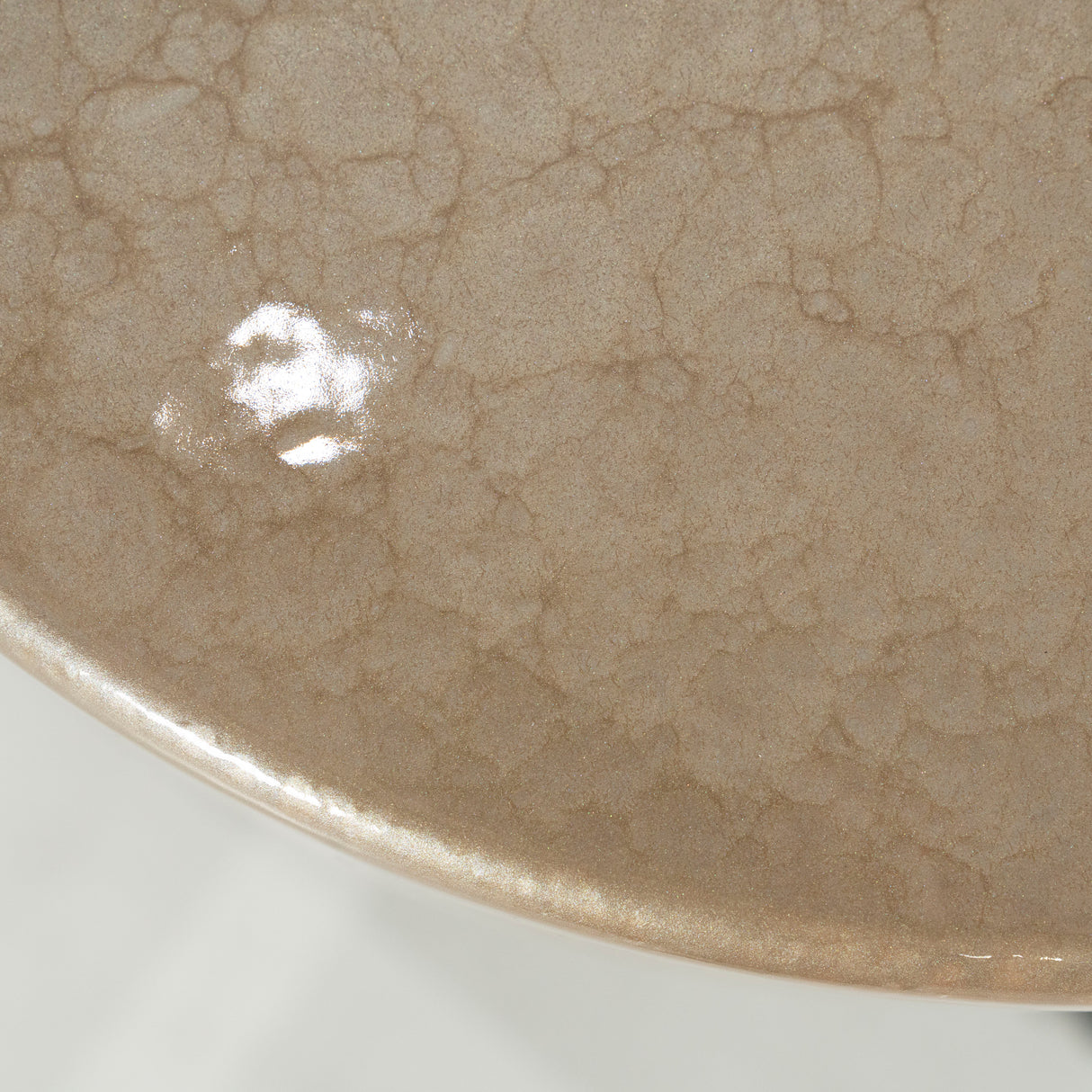 Beistelltisch rund beige-schwarz, runder Beistelltisch beige, Durchmesser 40 cm