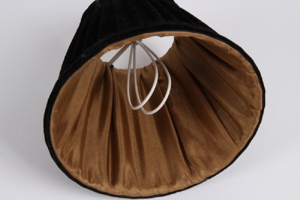 KIemmschirm schwarz, Steckschirm schwarz Velour für Kronleuchter, Form rund Ø 13 cm