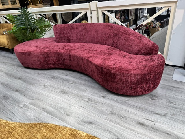 Sofa halbrund rot, Sitzsofa rot, Breite 300 cm
