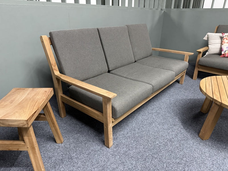 Gartensofa Holz, Gartensofa Teak Naturholz, Breite 180 cm
