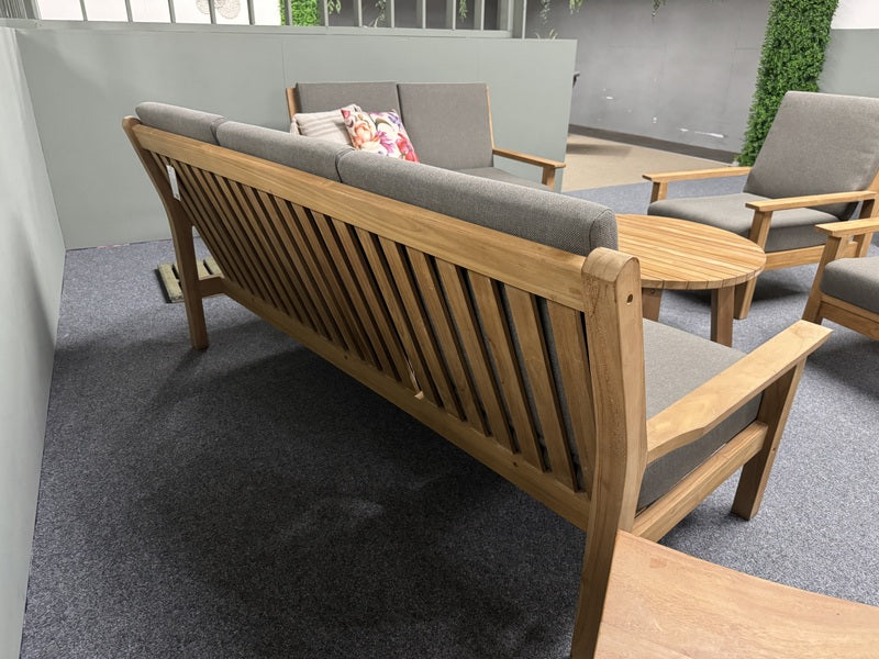 Gartensofa Holz, Gartensofa Teak Naturholz, Breite 180 cm