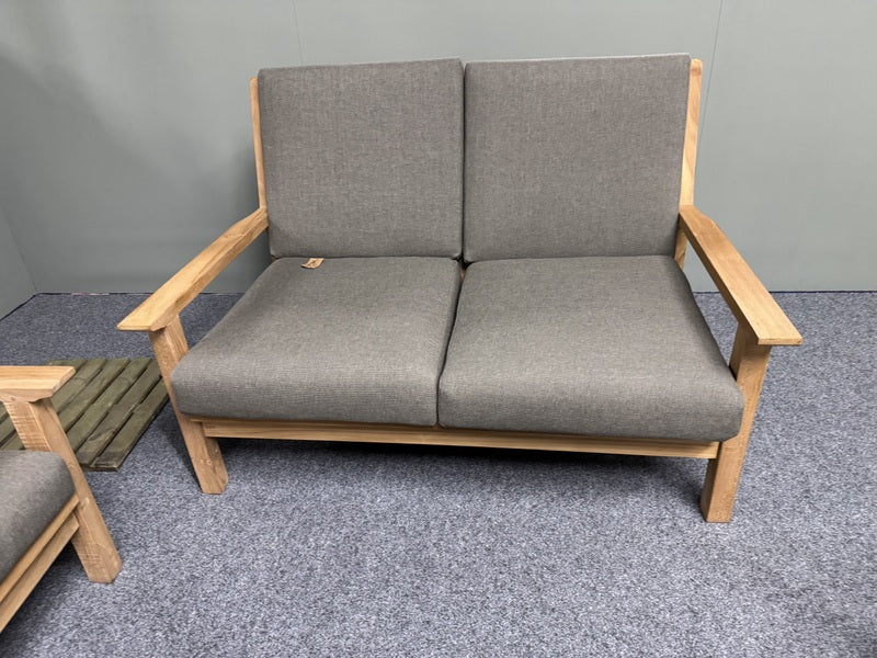 Gartensofa Holz, Gartensofa Teak Naturholz, Breite 124 cm