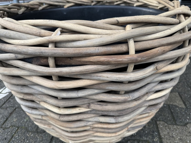Pflanzkorb Rattan, Pflanztopf Rattan, Blumentopf Rattan, Durchmesser 80 cm