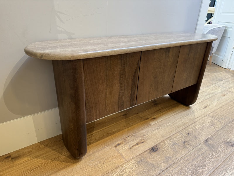 Sideboard Travertin-Stein, Konsole braun, Breite 170 cm