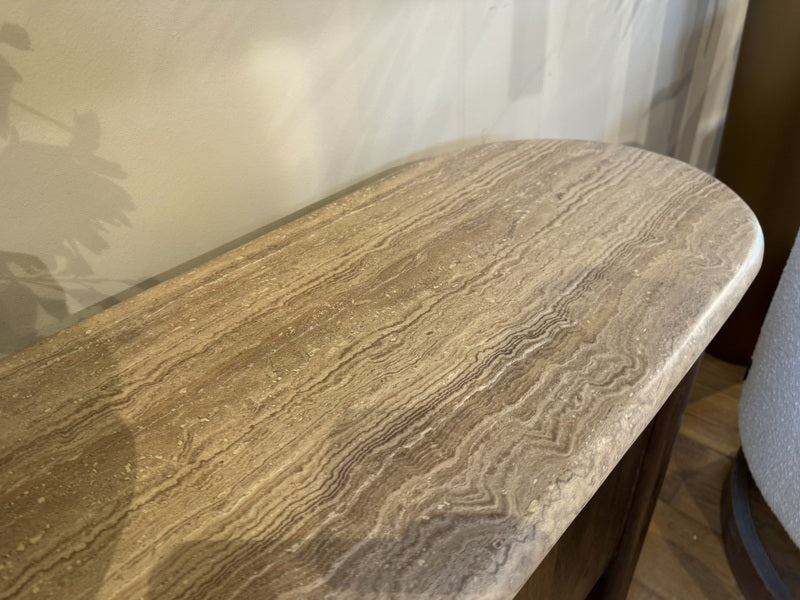 Sideboard Travertin-Stein, Konsole braun, Breite 140 cm
