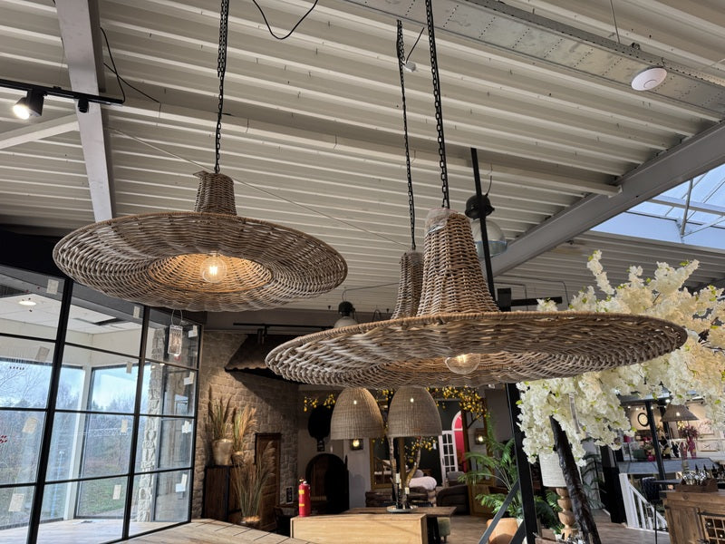 Hängeleuchte Rattan, Pendelleuchte Rattan, Durchmesser 100 cm