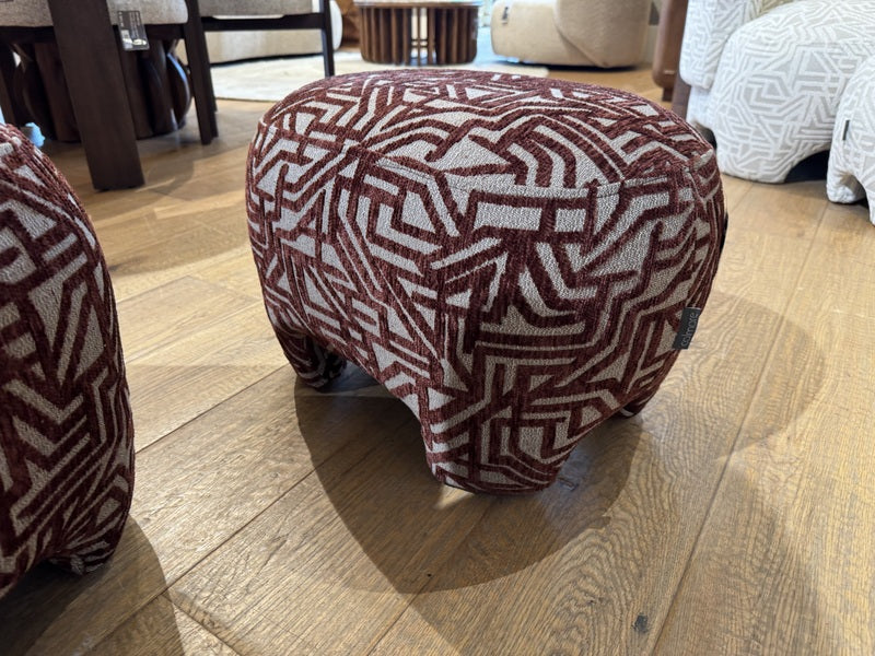 Sessel mit Hocker, Sessel bordeaux rot, Breite 81 cm