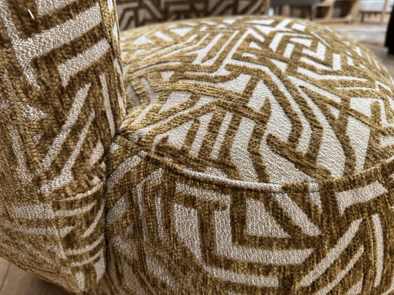 Sessel mit Hocker, Sessel mit Muster Bronze-beige, Breite 81 cm
