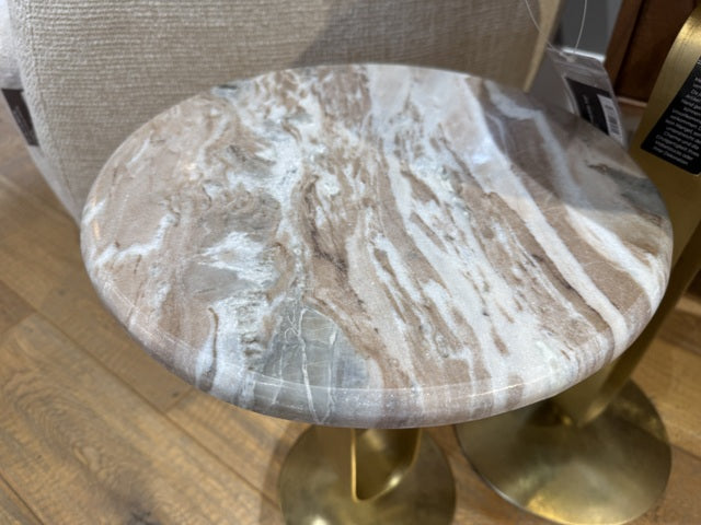 Beistelltisch 2er Set, Beistelltisch Bronze rund, Durchmesser 46 cm