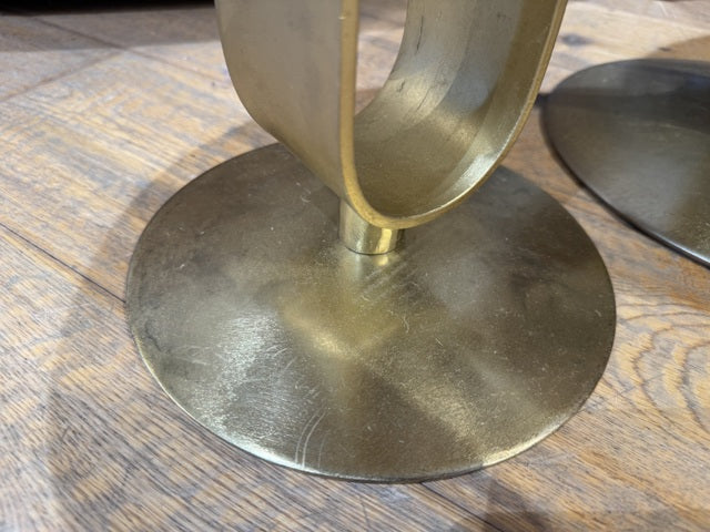 Beistelltisch 2er Set, Beistelltisch Bronze rund, Durchmesser 46 cm