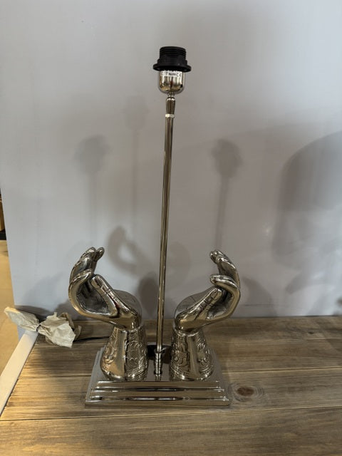 Lampenfuß Tischlampe Silber, Tischleuchte Silber, Tischlampe Silber, Höhe 49 cm