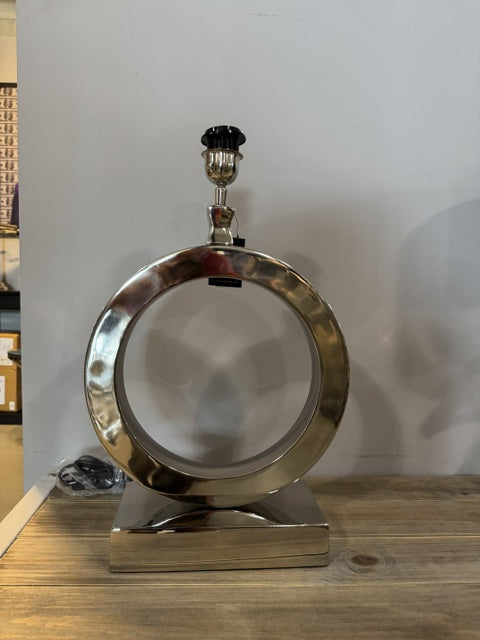 Lampenfuß Tischlampe Silber, Tischleuchte Silber, Tischlampe Silber, Höhe 58 cm