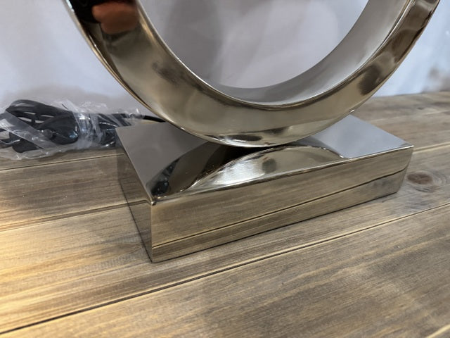 Lampenfuß Tischlampe Silber, Tischleuchte Silber, Tischlampe Silber, Höhe 58 cm