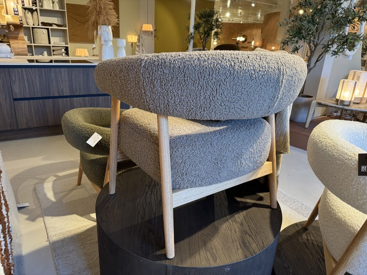Sessel beige, moderner Sessel Holz-Gestell
