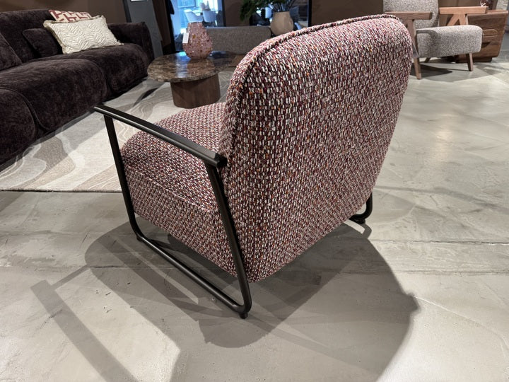 Sessel rot-beige, Sessel Metall-Gestell, Breite 78 cm