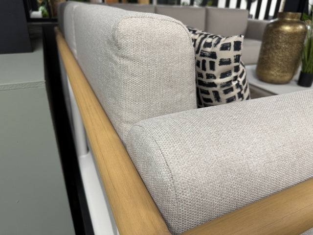 Lounge weiß, Lounge Set zwei Gartensofas, ein Ecksofa zwei Gartencouchtische