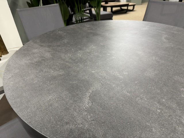 Gartentisch rund anthrazit, runder Gartentisch Keramik, Durchmesser 120 cm