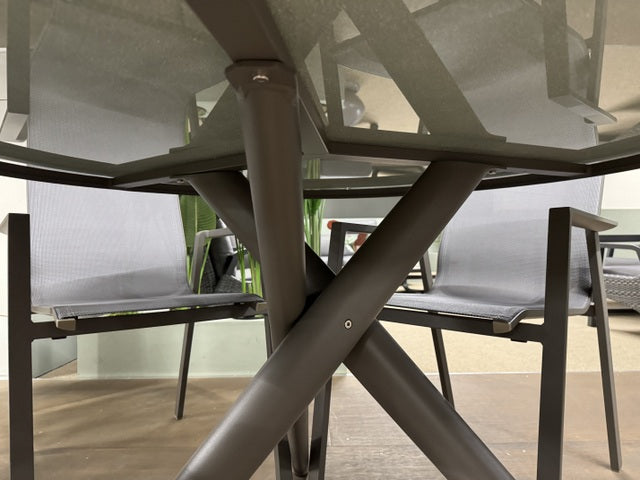 Gartentisch rund anthrazit, runder Gartentisch Keramik, Durchmesser 120 cm