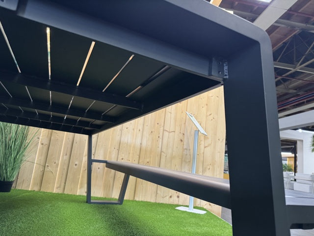 Picknick-Sitzgruppe anthrazit, Picknicktisch mit Sitzbank Metall