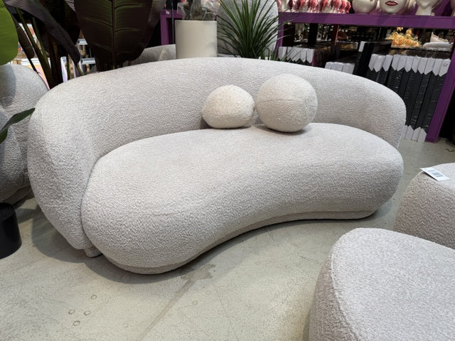 Sofa beige Boucle-Stoff, Breite 190 cm