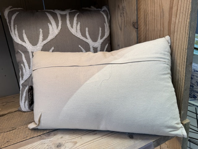 Sofakissen grau, Dekokissen Hirschgeweih grau, Größe 30 x 50 cm