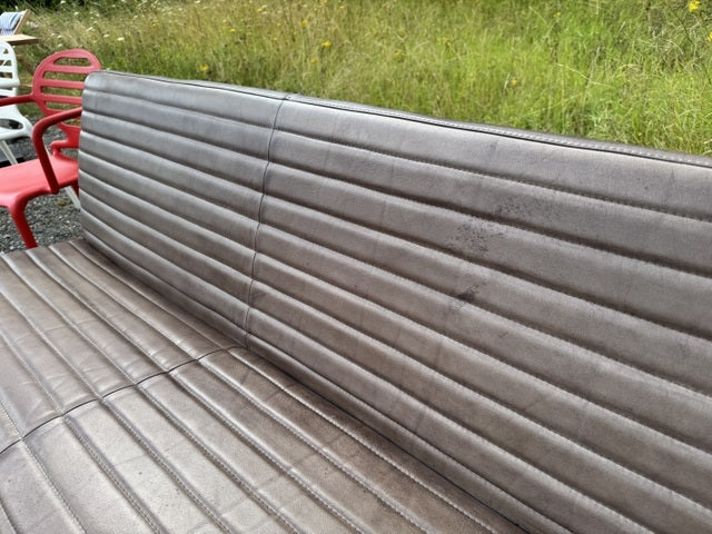 Sitzbank Leder taupe, Sitzbank taupe-grau, Länge 220 cm