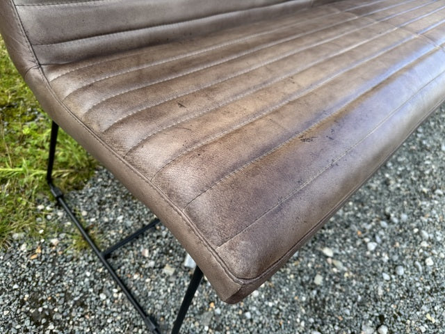 Sitzbank Leder taupe, Sitzbank taupe-grau, Länge 220 cm